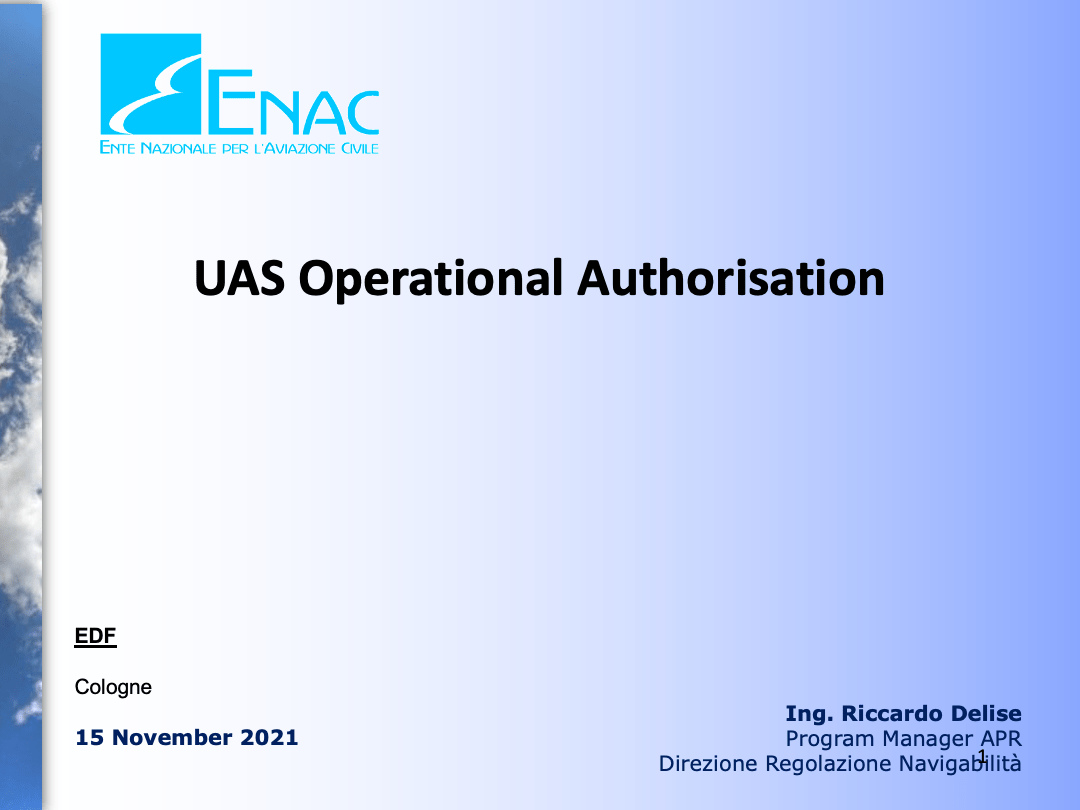 UAS Operations Authorisation EDF2021
